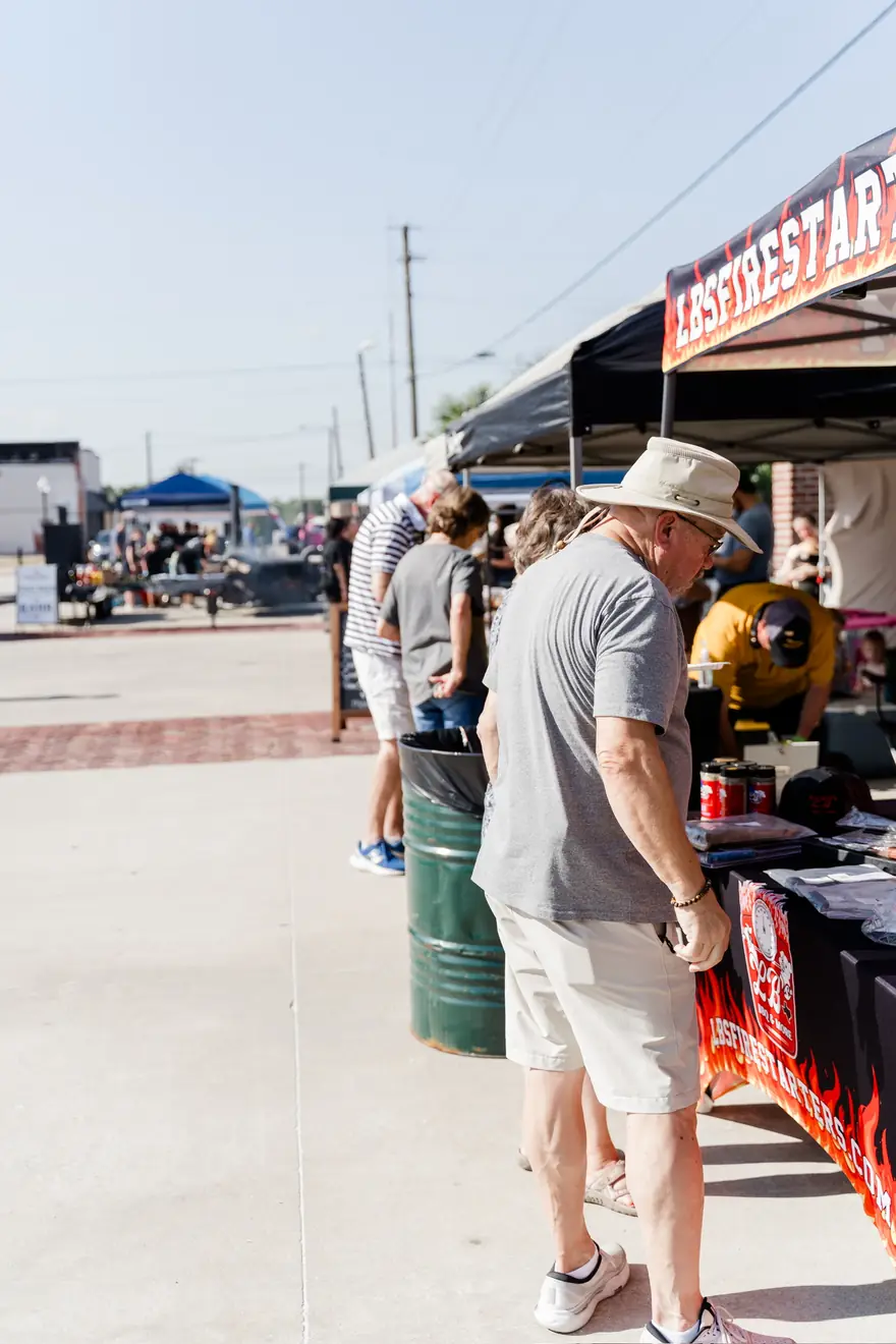 Guests walking the street at a Fire & Table festival